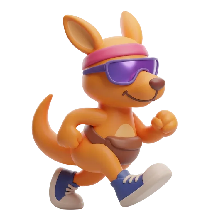 Steppa's kangaroo mascot running